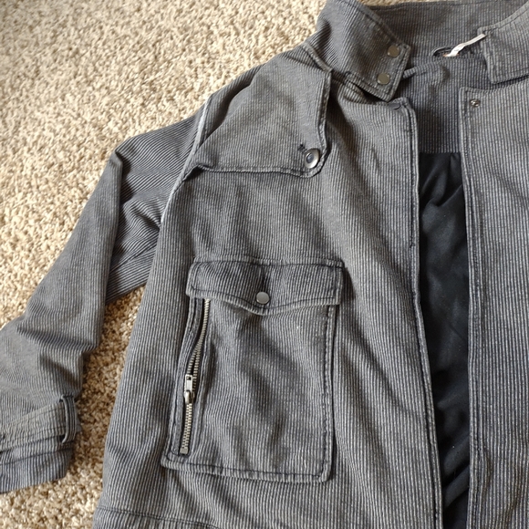 Free People Railroad Stripe Asymmetric Moto Jacket Size Medium Hit The Slopes - Picture 8 of 14